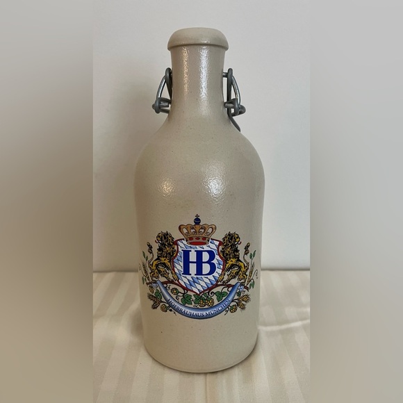 Vintage Hofbrauhaus Munchen German Beer Bottle MKM HB Stoneware w/Porcelain Cap - Picture 3 of 15